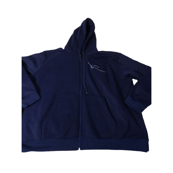 Rocawear Hoodie Mens 5XB Full Zip Navy Blue Y2K Hip Hop Urban Logo Rap READ FLAW - Picture 4 of 13